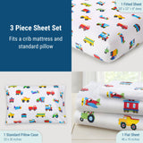 Trains, Planes & Trucks 100% Cotton Sheet Set - Toddler