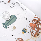 100% Cotton Fitted Crib Sheet - Octopus Treasure