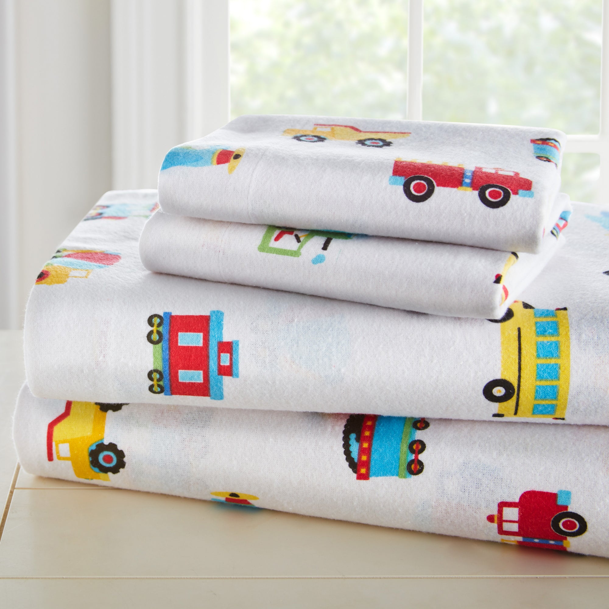 Trains Planes & Trucks 100% Cotton Flannel Sheet Set