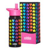 Rainbow Hearts 18 oz Steel Water Bottle