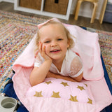 Pink and Gold Stars Modern Nap Mat