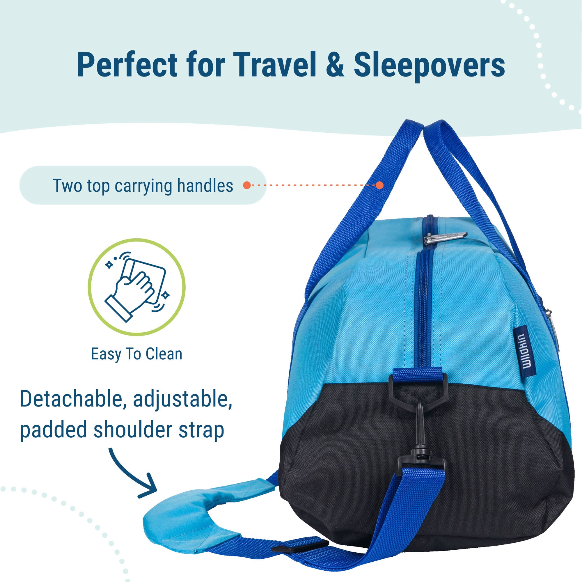 Sky Blue Overnighter Duffel Bag