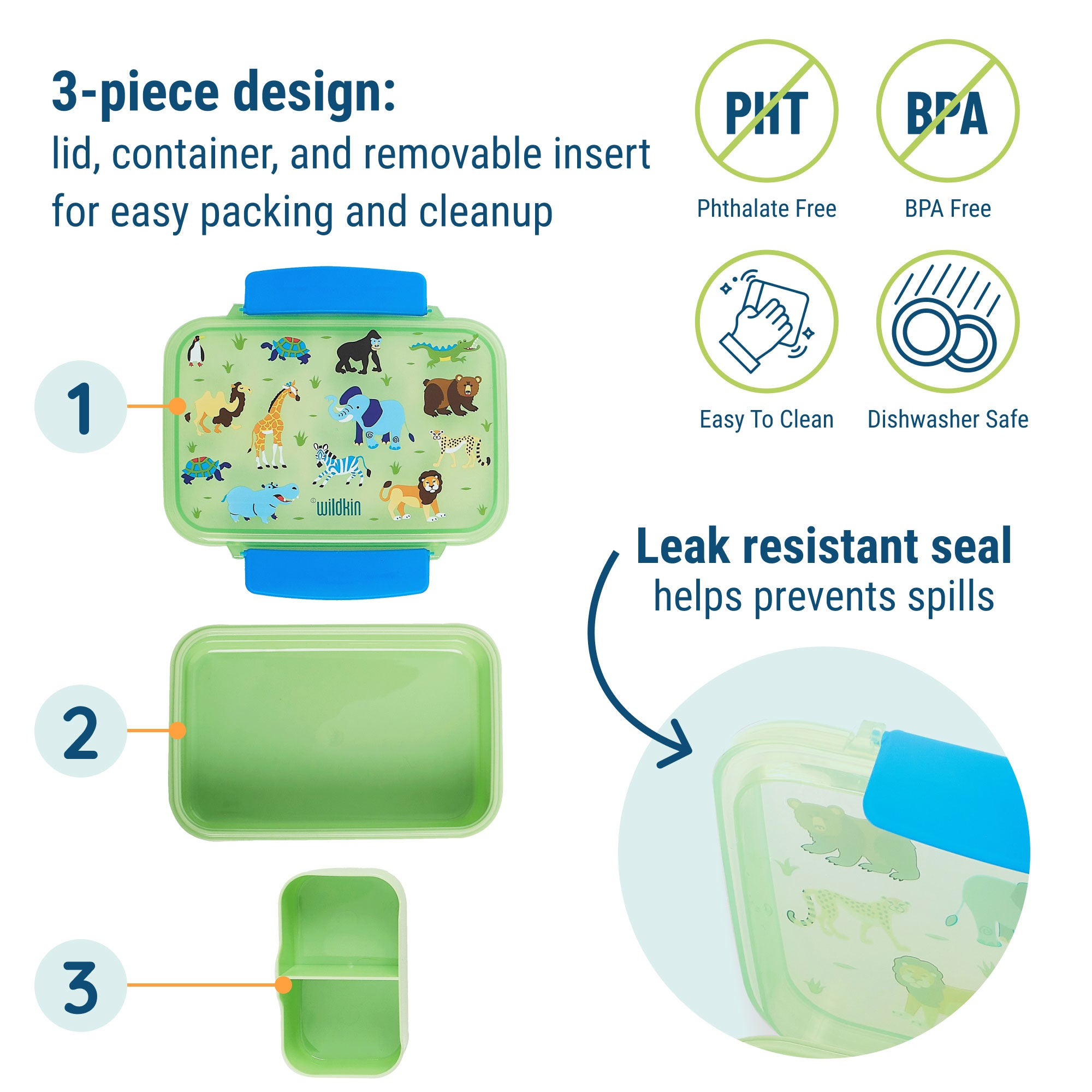 Wild Animals Reusable Food Container Bento Box