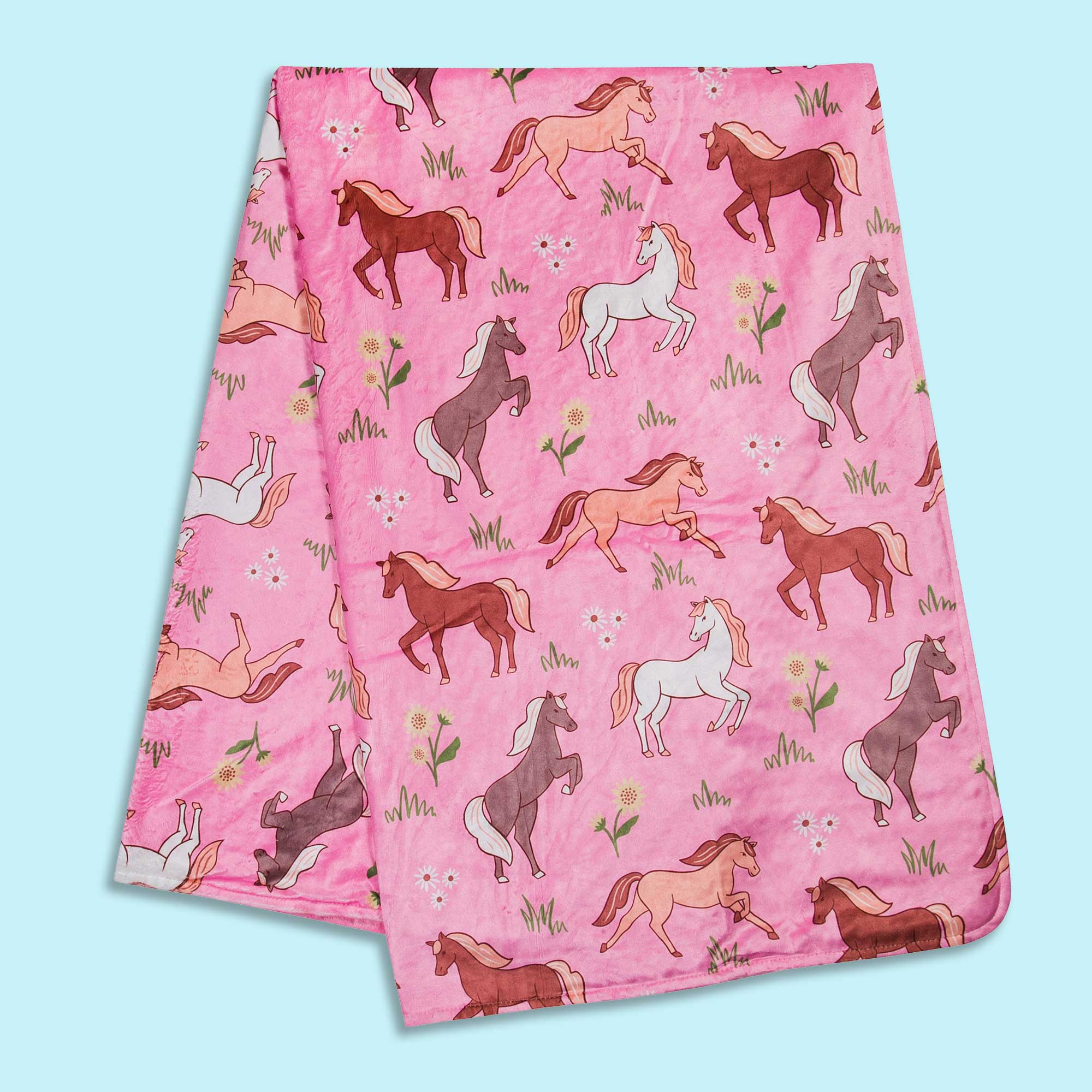 Wild Horses Plush Throw Blanket