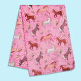 Wild Horses Plush Throw Blanket
