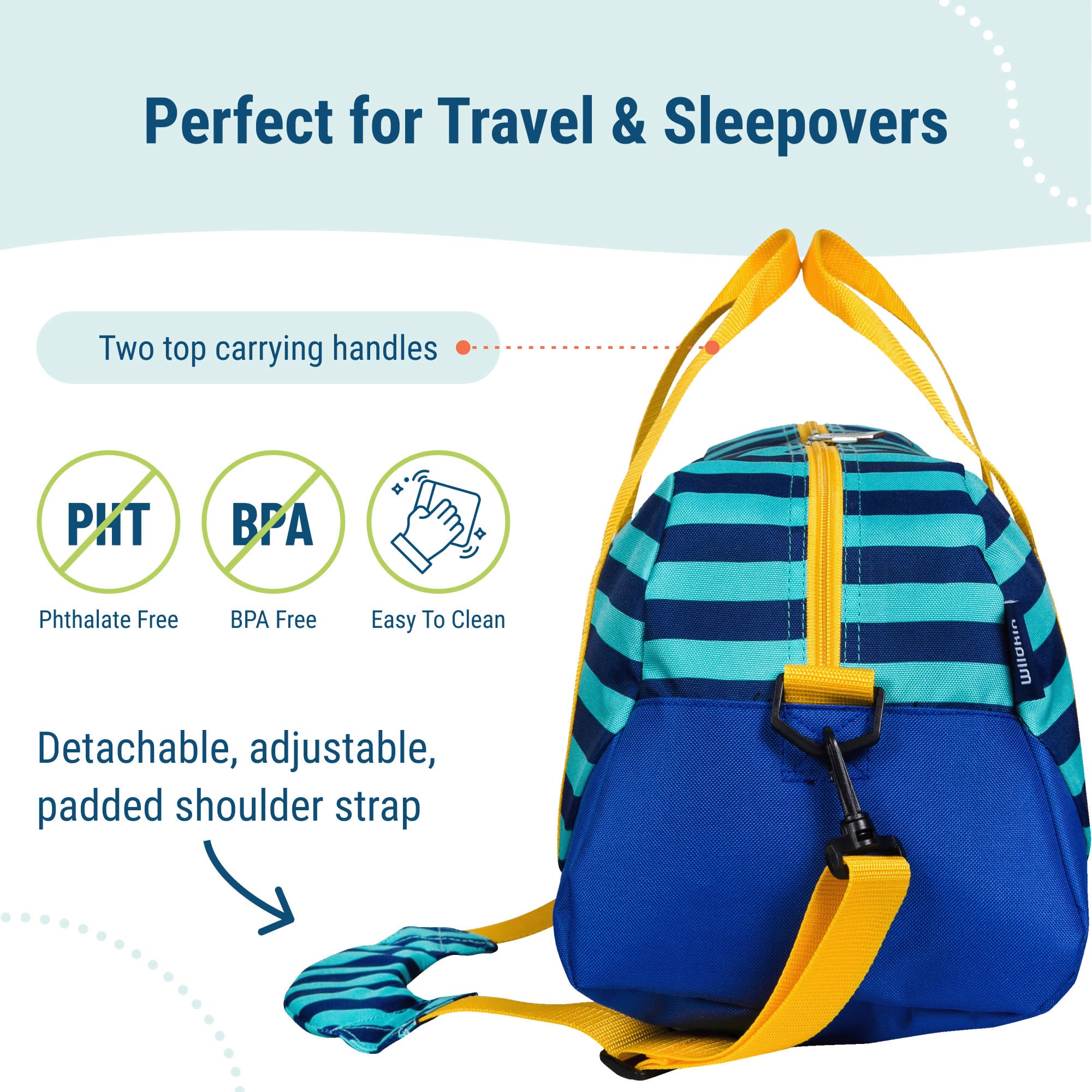 Blue Stripes Overnighter Duffel Bag