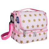 Pink and Gold Stars Two Compartment Lunch Bag
