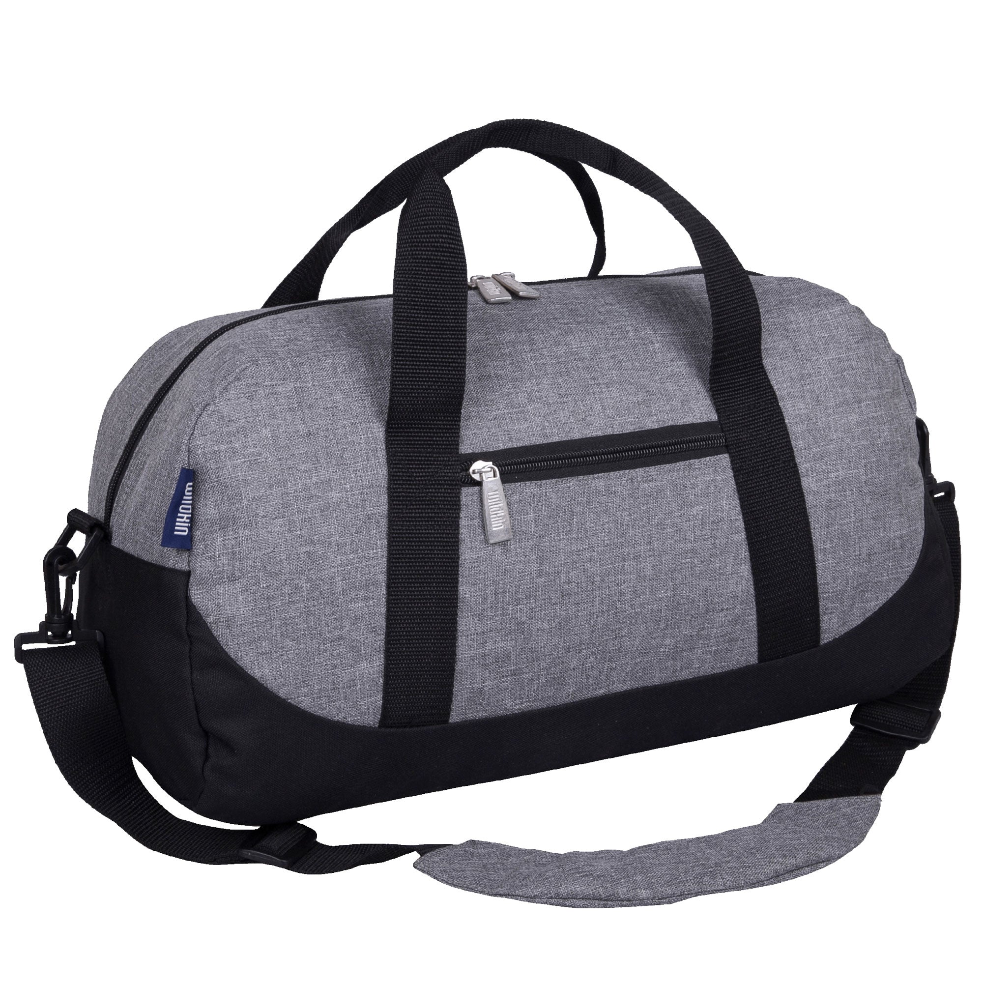 Gray Tweed Overnighter Duffel Bag