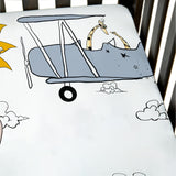 100% Cotton Fitted Crib Sheet - Take Flight