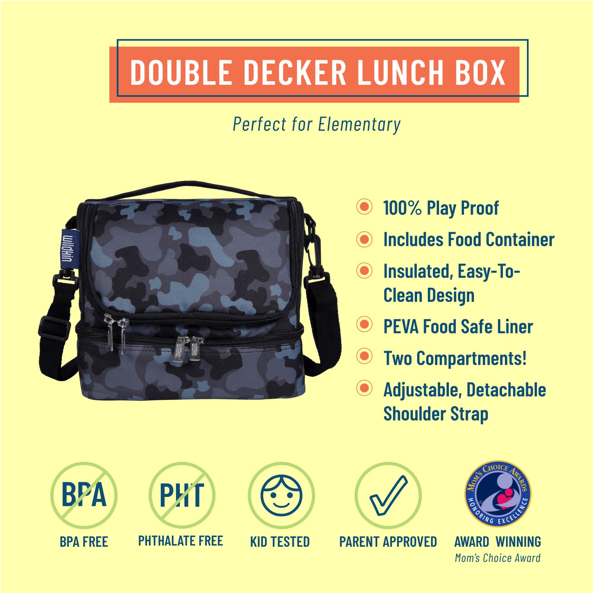 Black Camo Two Compartment Lunch Bag