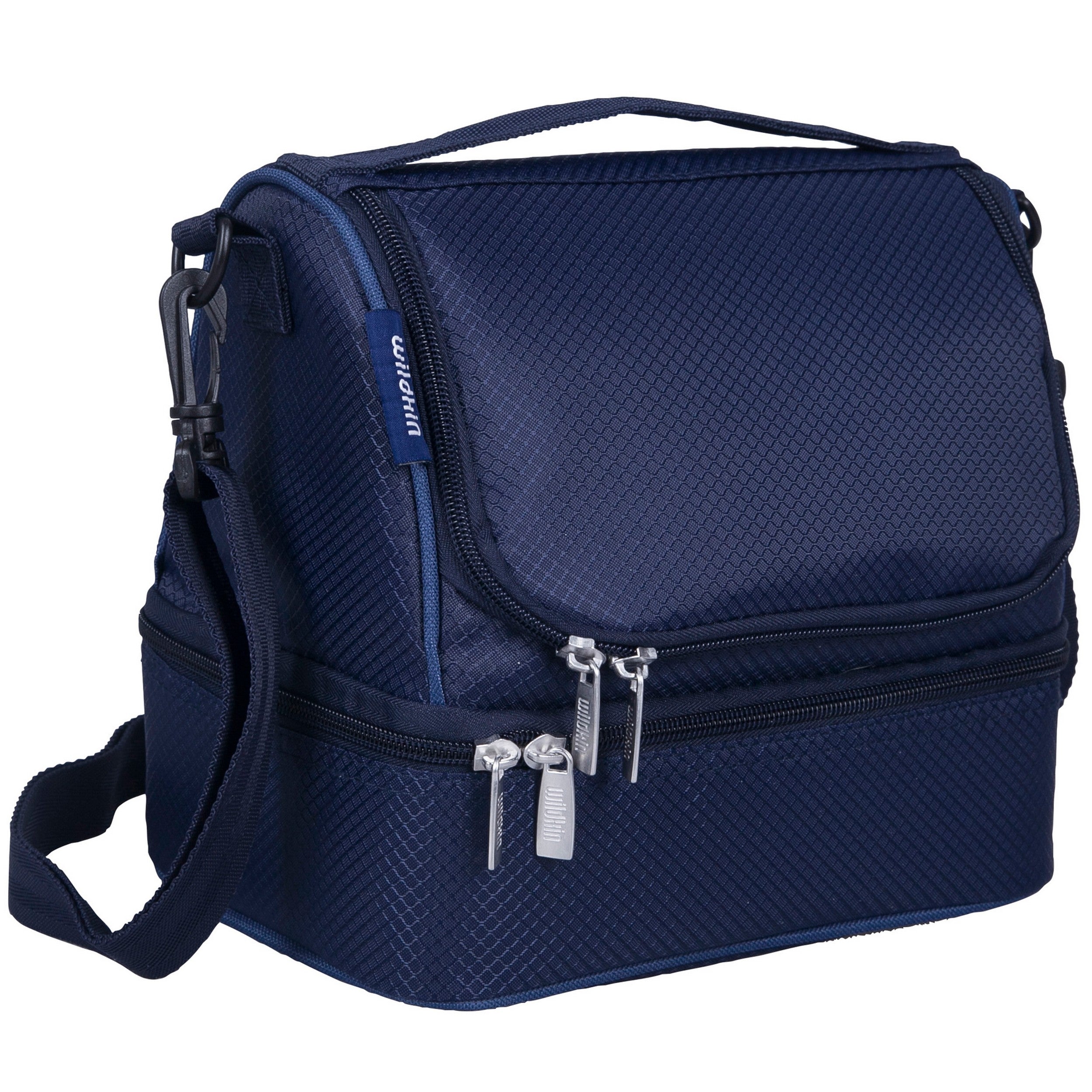 Rip-Stop Blue Two Compartment Lunch Bag