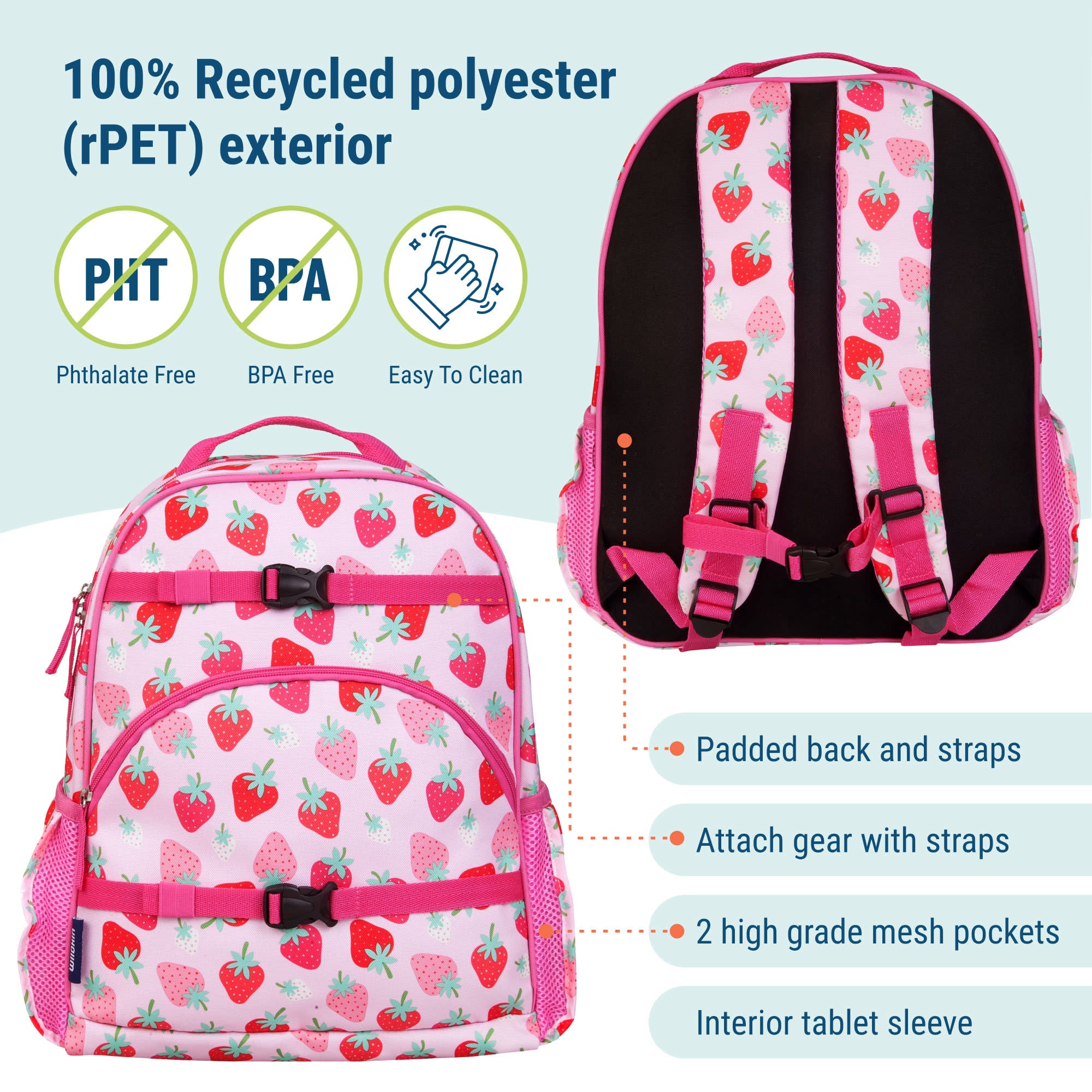 Strawberry Patch ECO rPET Next Gen Backpack - 17 Inch / 18L