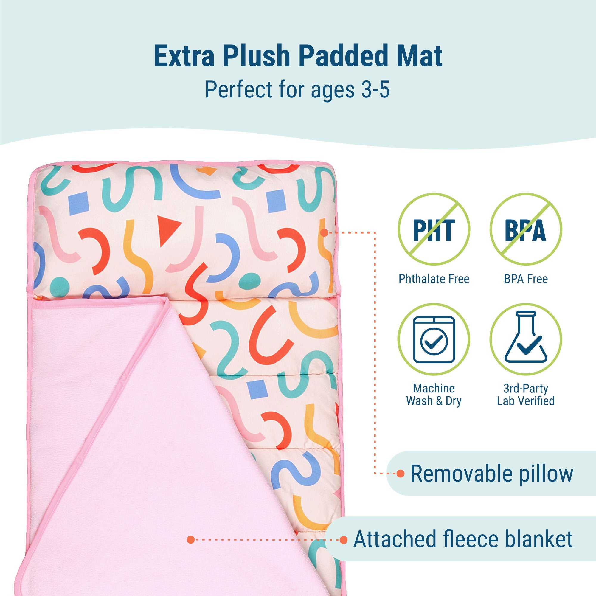 Confetti Peach Microfiber Toddler Nap Mat
