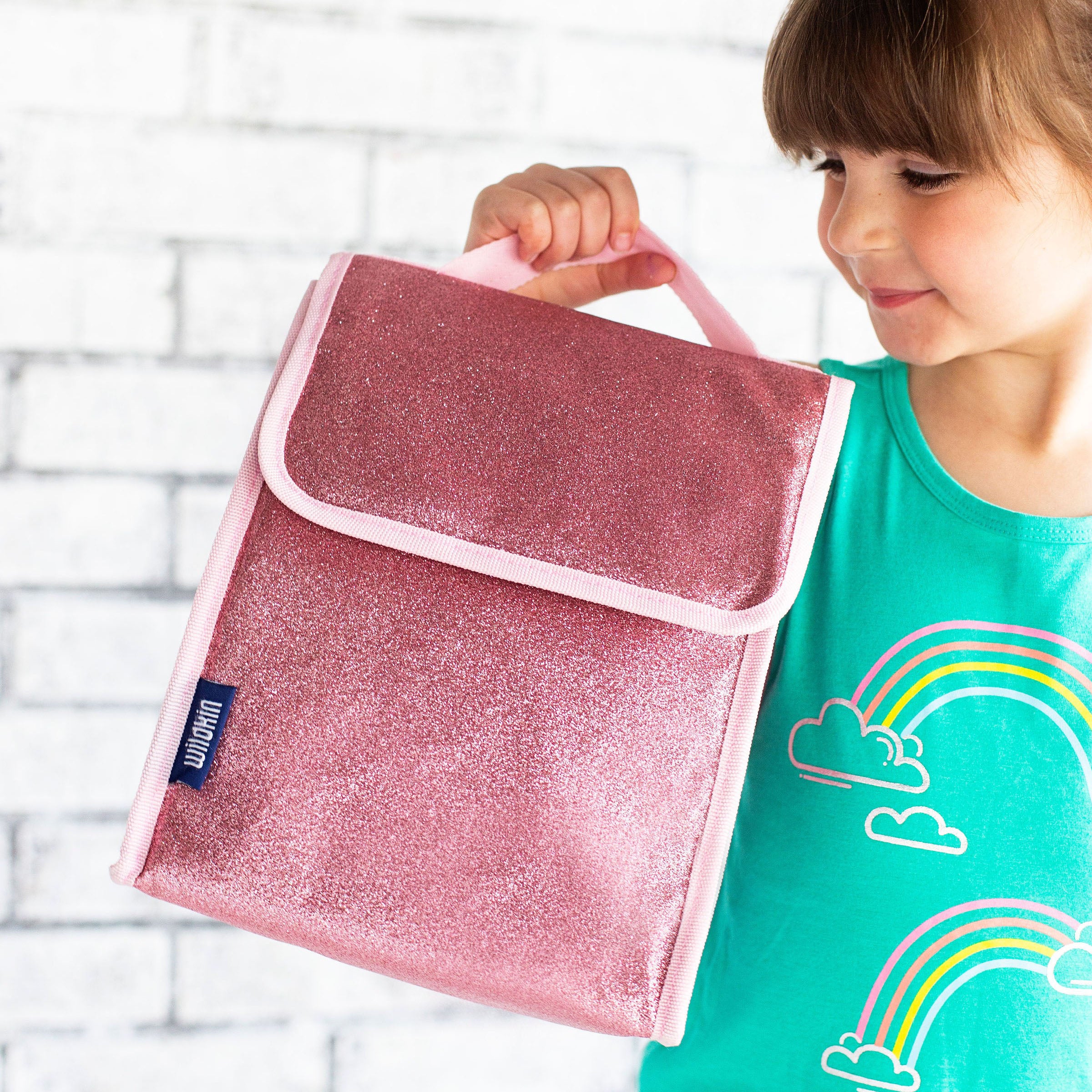Pink Glitter Lunch Bag
