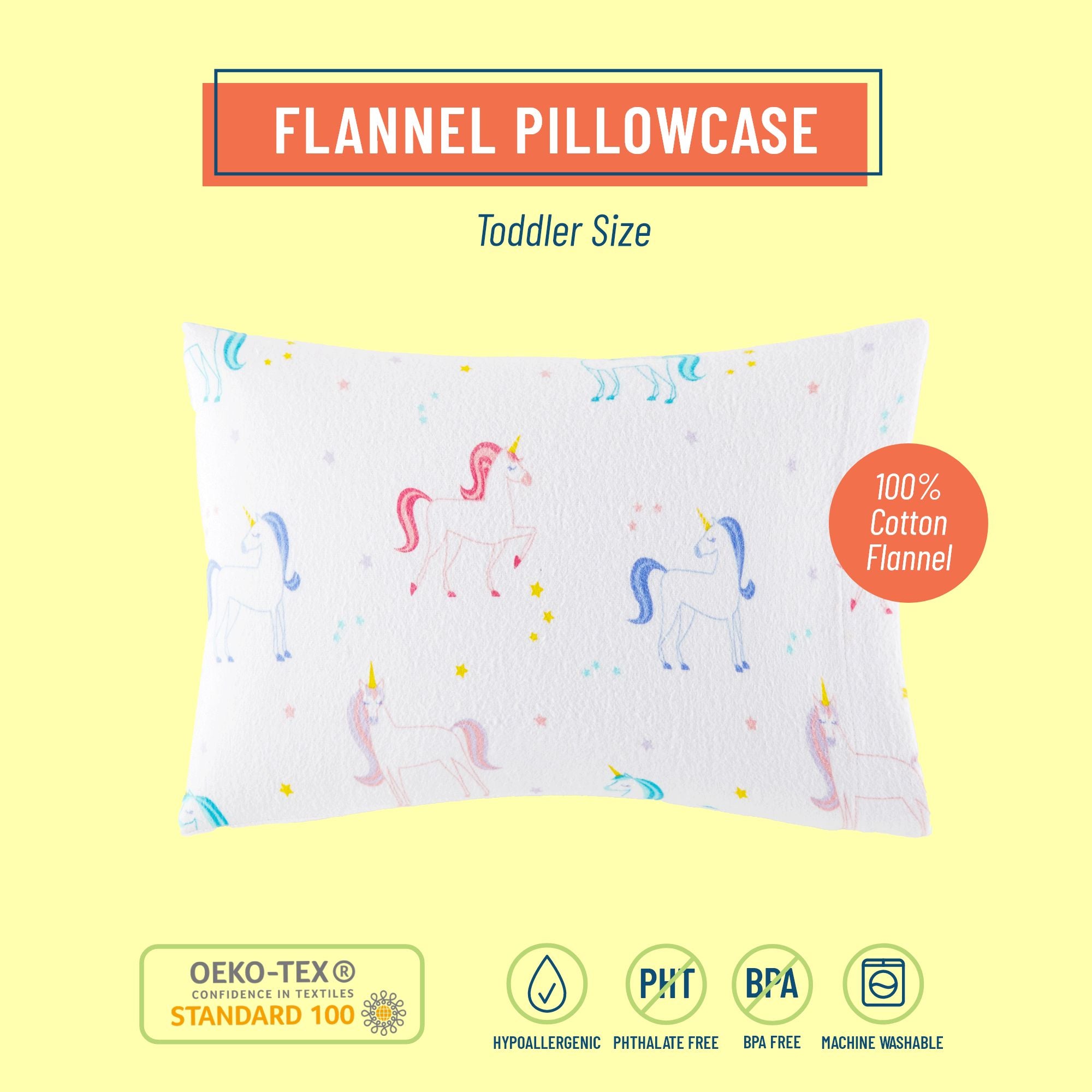 Unicorn 100% Cotton Flannel Pillowcase