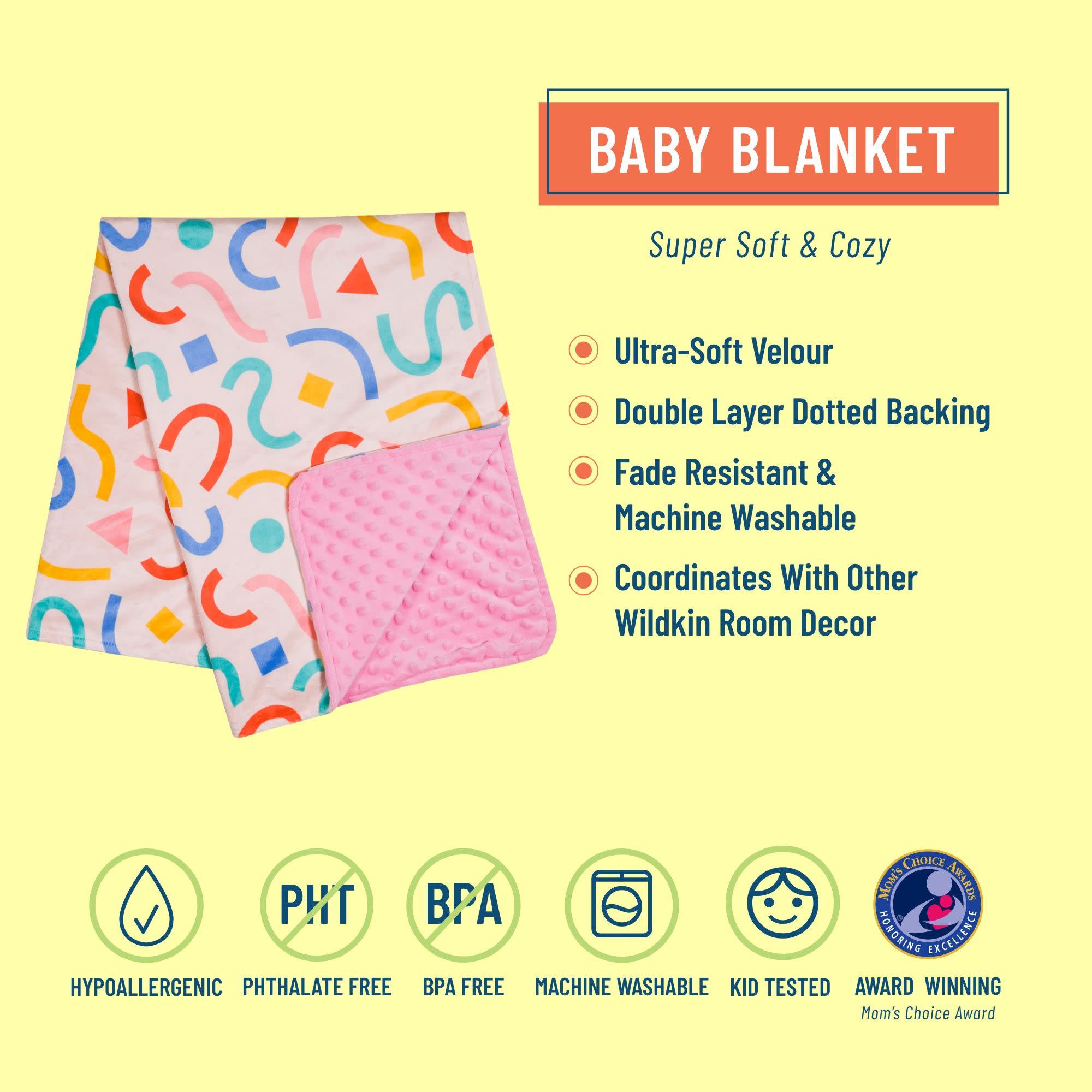 Confetti Peach Plush Baby Blanket