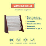 Sling Book Shelf - Cherry w/ Tan