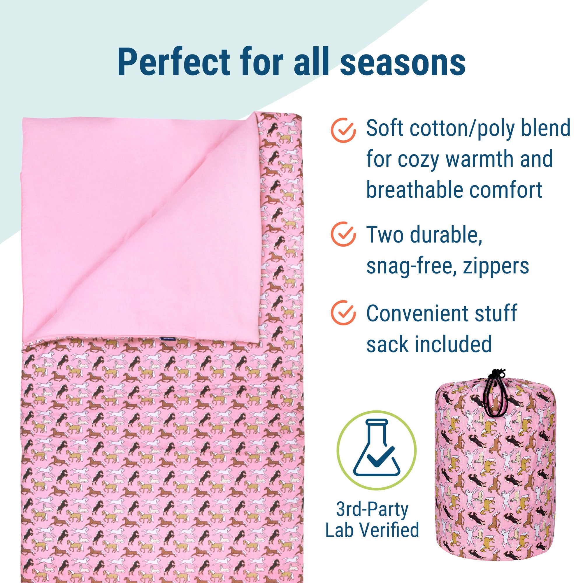 Horses in Pink Original Sleeping Bag