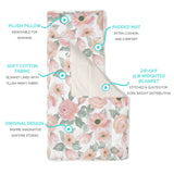 Extra Long Toddler Nap Mat - Floral Watercolor