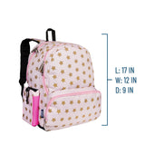 Pink and Gold Stars 17 Inch Backpack