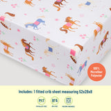 Horses Microfiber Fitted Crib Sheet