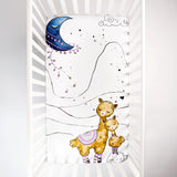 100% Cotton Fitted Crib Sheet - Llama and Mama