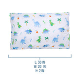 Dinosaur Land 100% Cotton Percale Pillow Cases - 2 pack