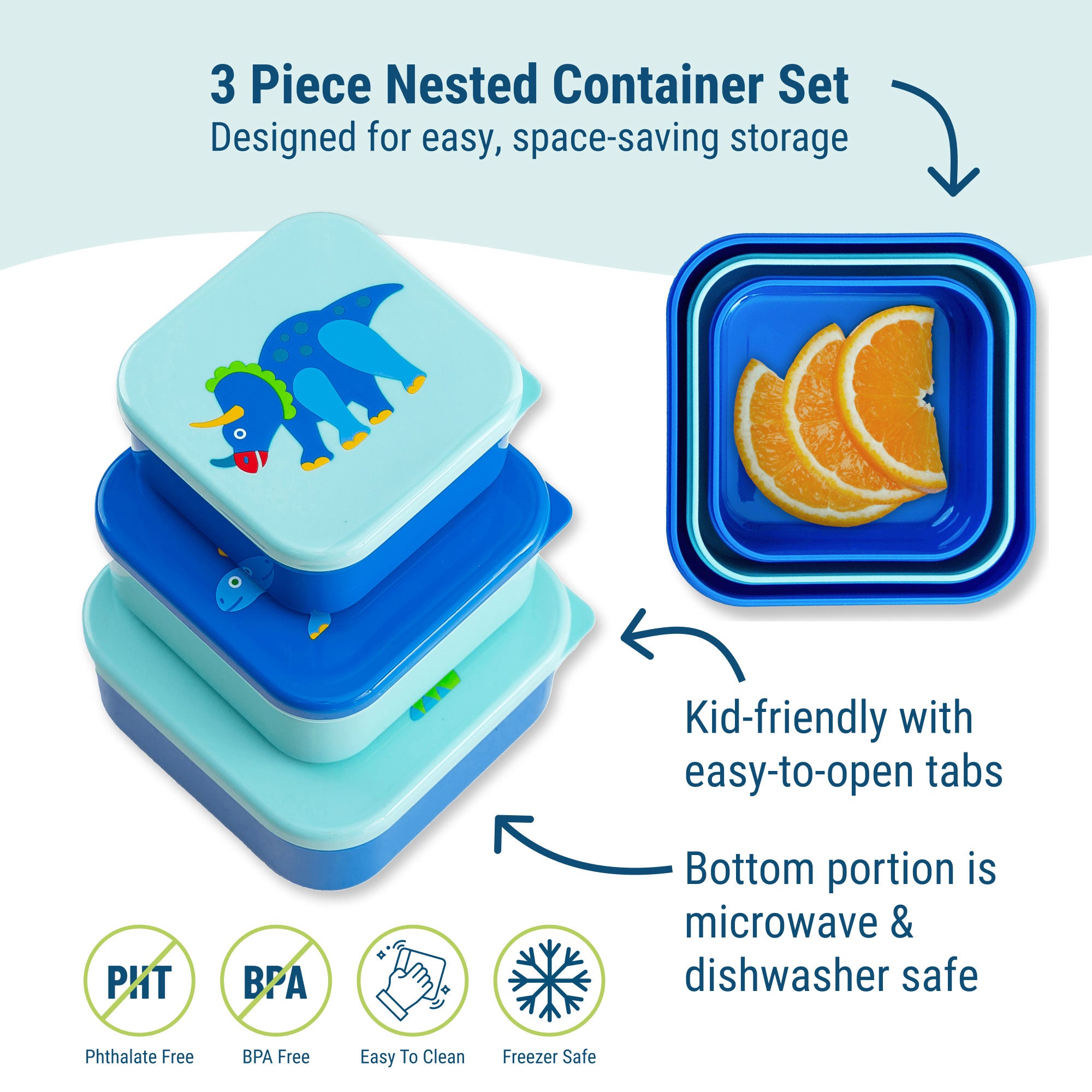 Dinosaur Land Nested Snack Containers