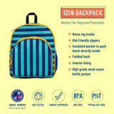 Blue Stripes 12 Inch Backpack