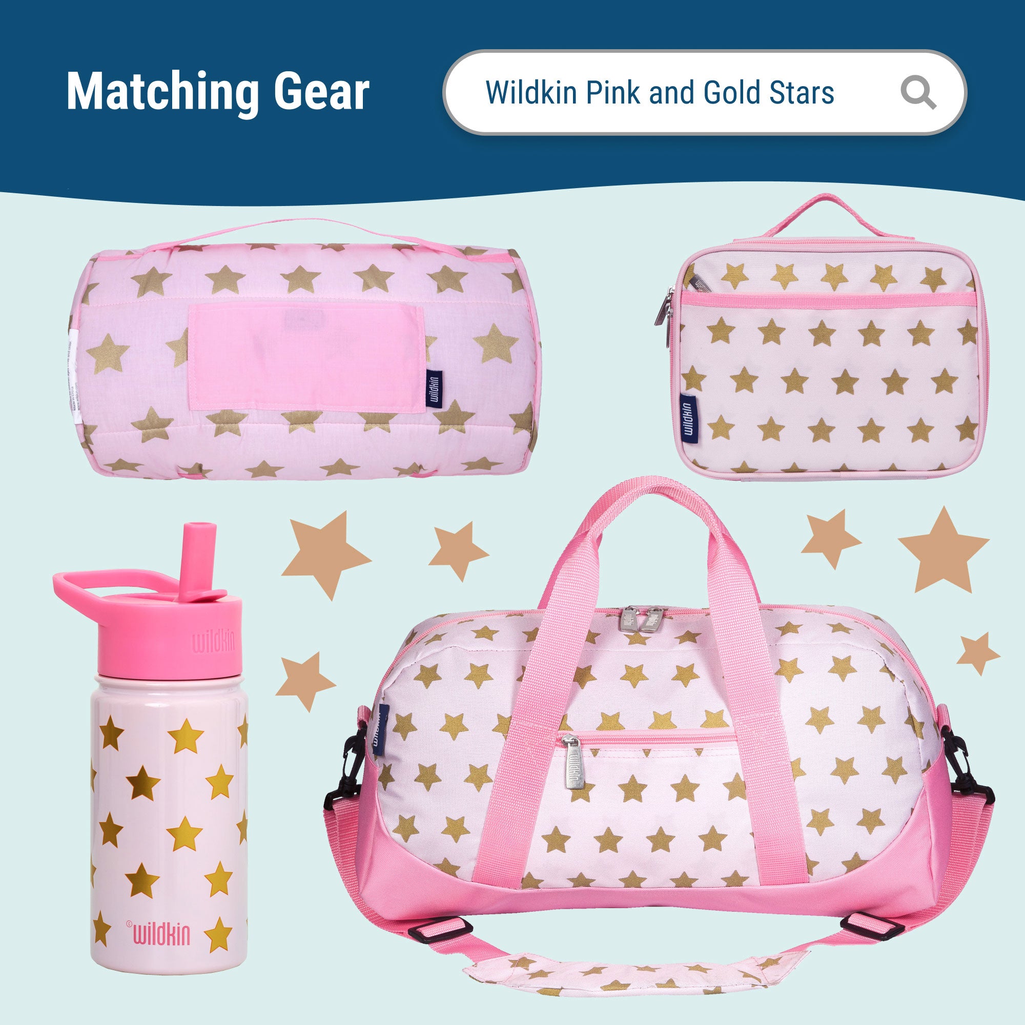 Pink and Gold Stars 12 Inch Backpack