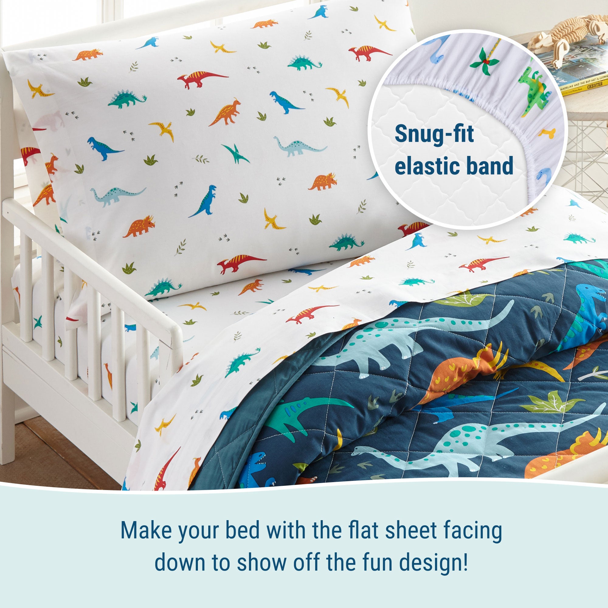 Jurassic Dinosaurs 4 pc Cotton Bed in a Bag - Toddler