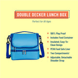 Sky Blue Two Compartment Lunch Bag