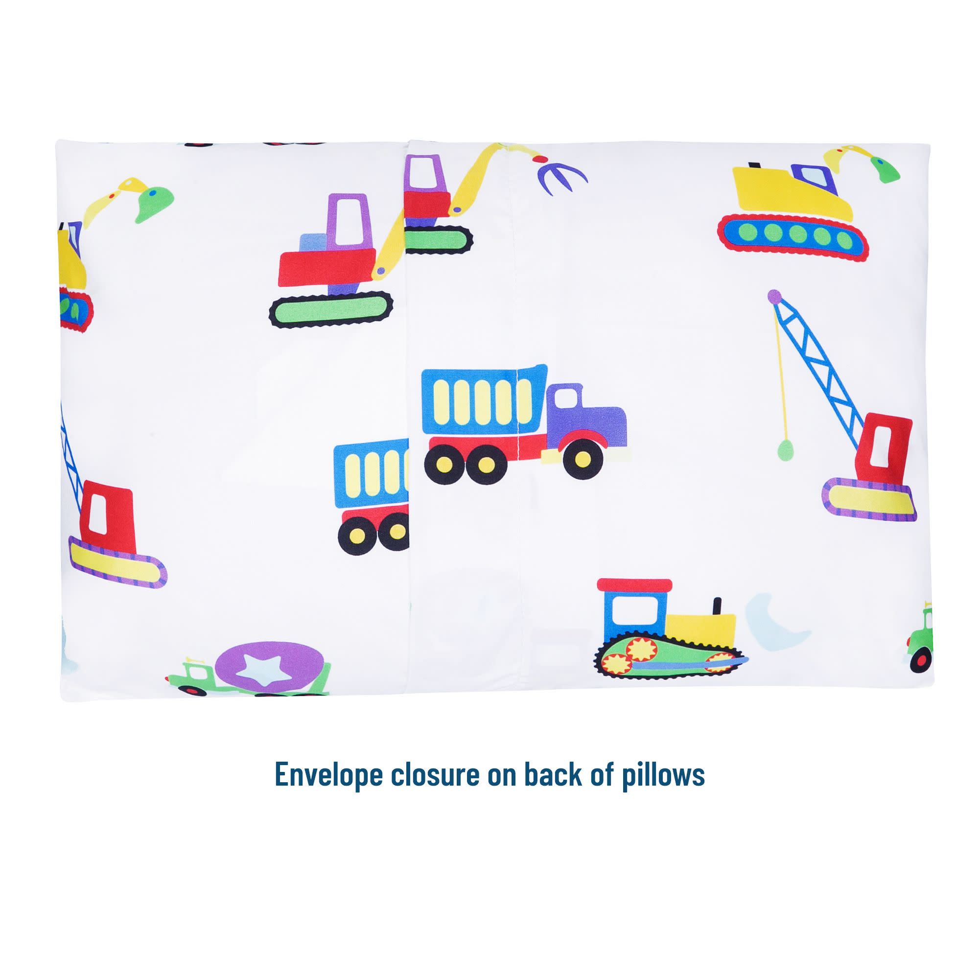 Under Construction Microfiber Pillowcases - Toddler (2 pk)