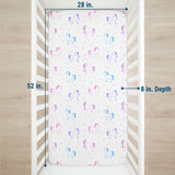 Unicorn 100% Cotton Flannel Fitted Crib Sheet