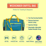 Blue Stripes Weekender Duffel Bag