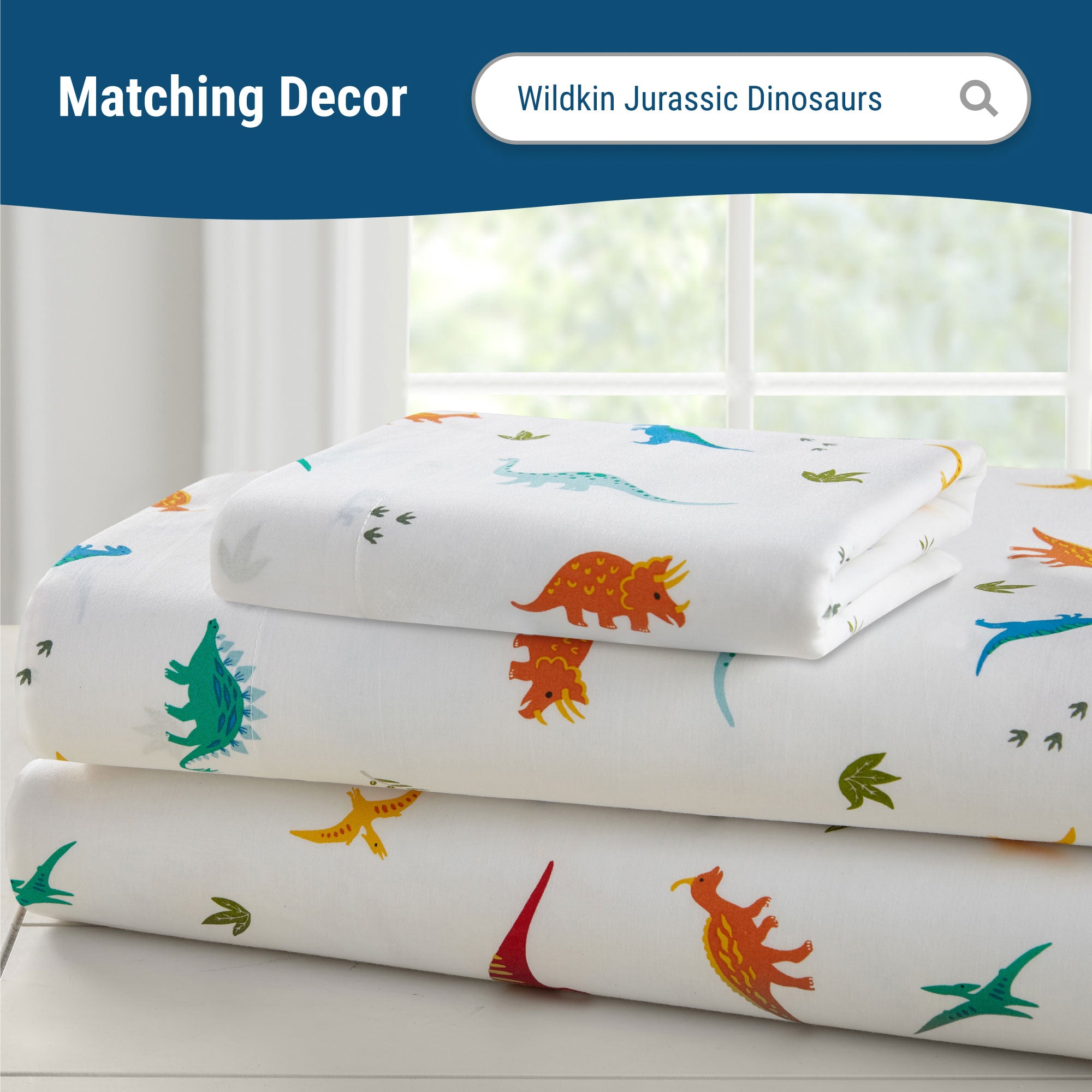 Jurassic Dinosaurs 100% Cotton Percale Pillowcase