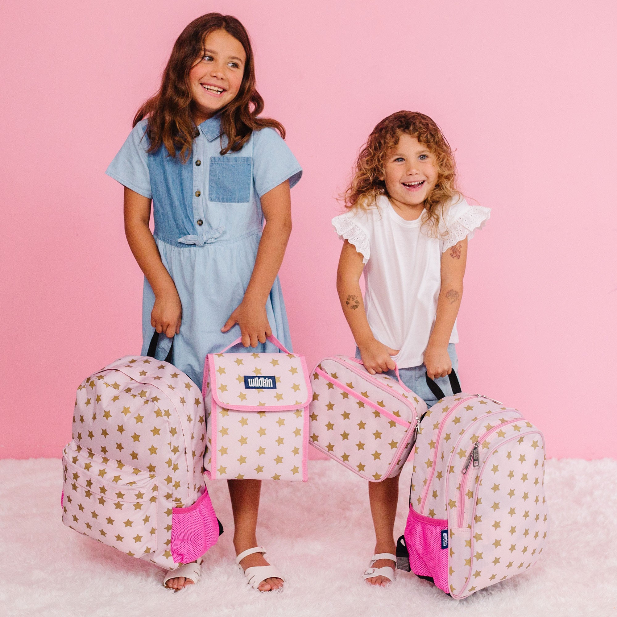 Pink and Gold Stars Lunch Bag