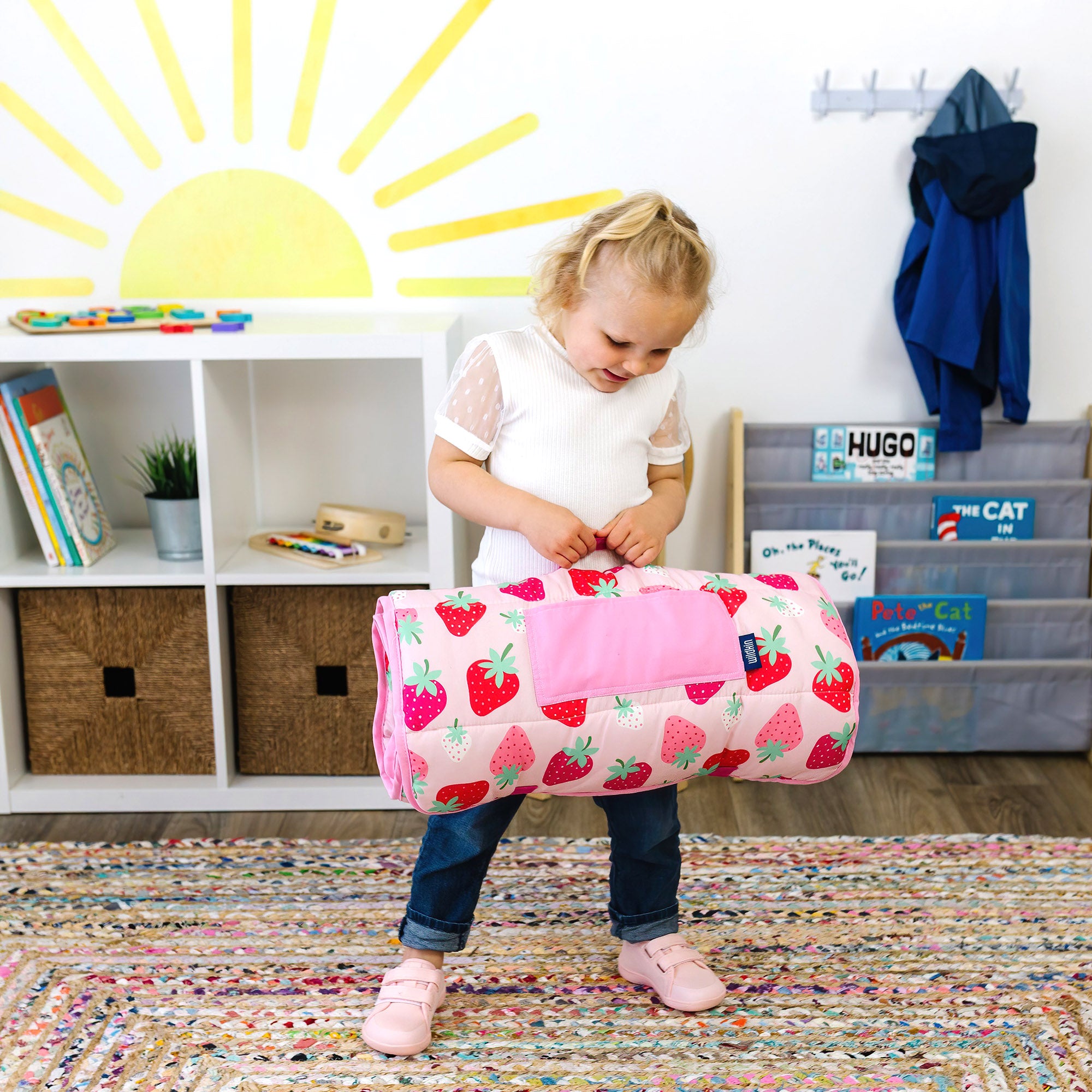 Strawberry Patch Microfiber Toddler Nap Mat