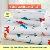 Jurassic Dinosaurs 100% Cotton Flannel Sheet Set - Full