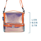 Orange Shimmer Two Compartment Lunch Bag