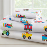 Trains, Planes & Trucks 100% Cotton Flannel Sheet Set