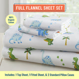 Dinosaur Land 100% Cotton Flannel Sheet Set