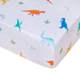 Jurassic Dinosaur Microfiber Fitted Crib Sheet