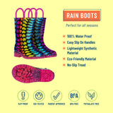 Rainbow Hearts Rain Boots