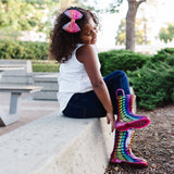 Rainbow Hearts Rain Boots