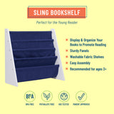Sling Book Shelf - White w/ Blue