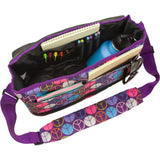 Peace Signs Purple 13 Inch x 10 Inch Messenger Bag