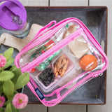 Clear w/ Pink Trim Lunch Box