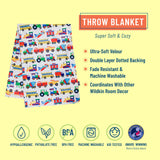 Trains, Planes & Trucks Plush Throw Blanket