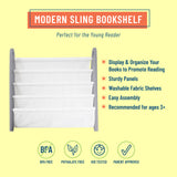 Modern Sling Bookshelf - Gray w/ White